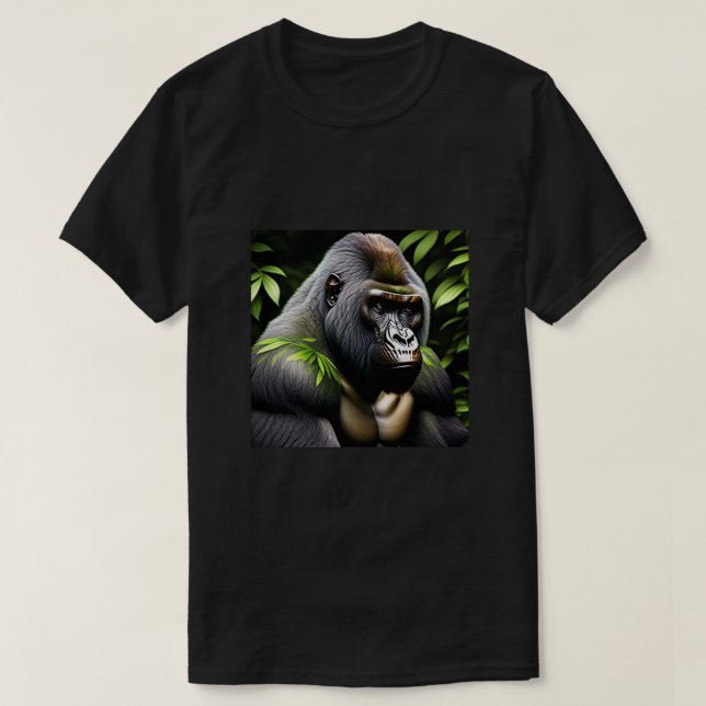 Stunning Silver Back Gorilla - Jungle King T-Shirt (Design Front)