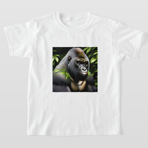 Stunning Silver Back Gorilla _ Jungle King T_Shirt