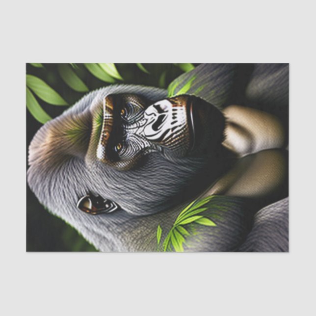 Stunning Silver Back Gorilla - Jungle King Tissue Paper (Front)
