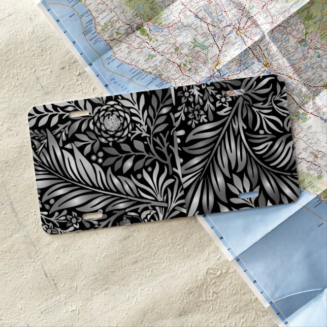 Stunning Silver Fern License Plate (In Situ)