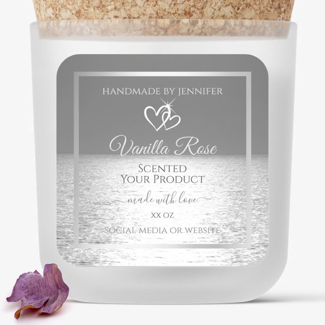 Stunning Silver Gray Ocean Product Package Labels (Creator Uploaded)