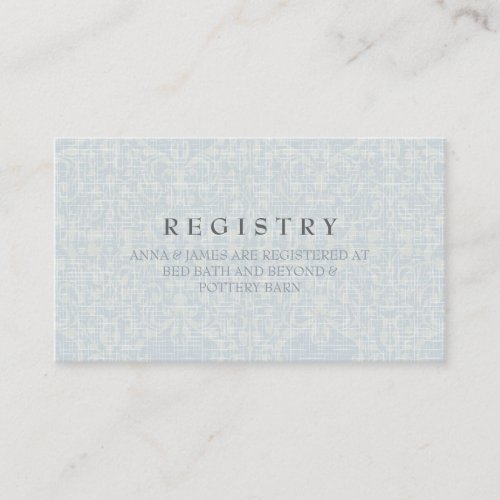 Stunning Silver  Lace Wedding Registry Card