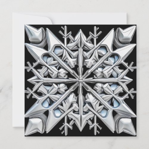 Stunning Silver Snowflake Holiday Card