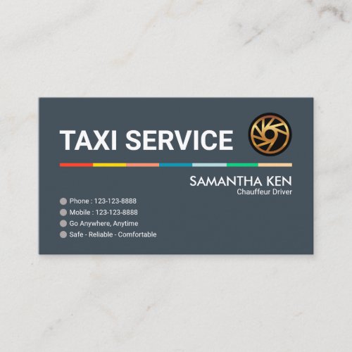 Stunning Simple Colorful Line Taxi Driver Business Card