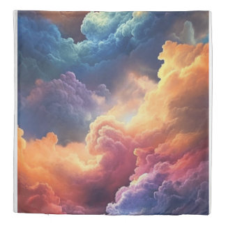 Stunning Sky Vibe Dreamy Multicolored Cloudscape Duvet Cover