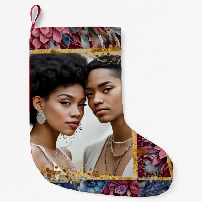Stunning Sophistication Jewel-Tone Peony Christmas Small Christmas Stocking (Front)