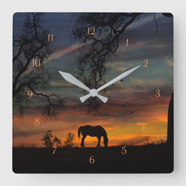 Stunning Southwestern Horse Clock (Front)
