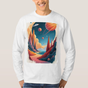 Stunning Space Poster theme with landscape T-Shirt