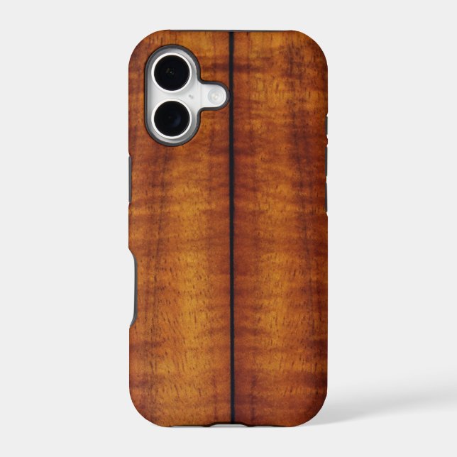 Stunning Split Hawaiian Koa Longboard Style Iphone Case (Back)