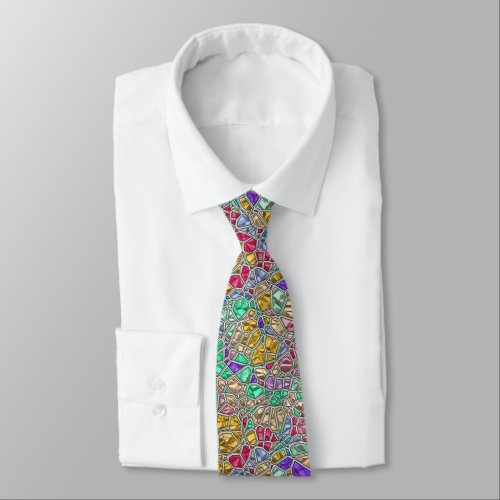 Stunning Stained Glass Effect Eye Catching Luxury Neck Tie