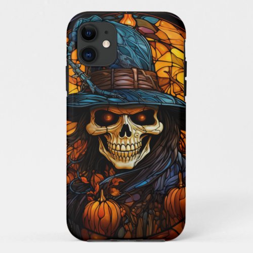 Stunning Stained Glass Skeleton Design iPhone 11 Case