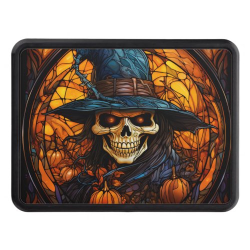 Stunning Stained Glass Skeleton Design Hitch Cover