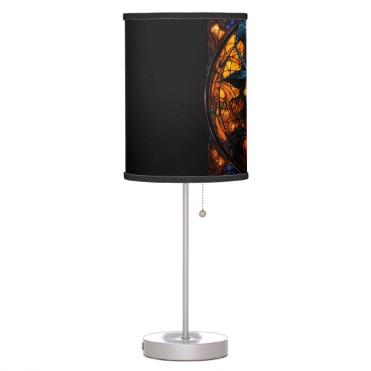 Stunning Stained Glass Skeleton Design Table Lamp (Left)