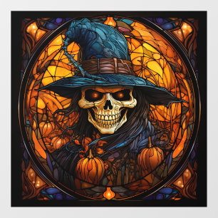 Stunning Stained Glass Skeleton Design Window Cling