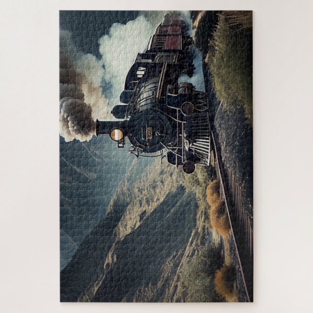 Stunning Steam Train Travelling Through A Valley Jigsaw Puzzle (Vertical)