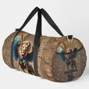 Stunning steampunk lion duffle bag