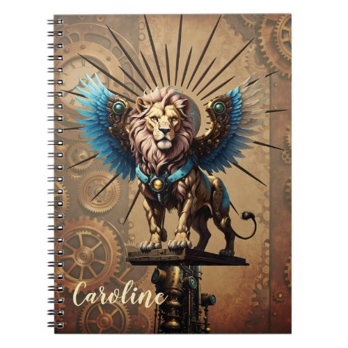 Stunning steampunk lion  notebook