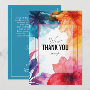 Stunning steel blue Anemone Dreamscape Wedding Thank You Card