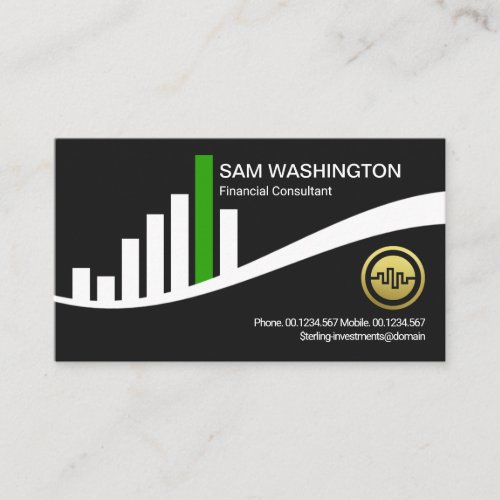Stunning Stock Exchange Graph Financial Investment Business Card