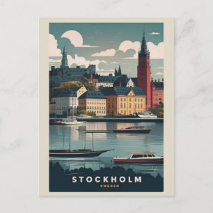 Stunning Stockholm Skyline Postcard