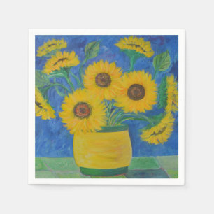 Stunning Sunflower Painting Napkins