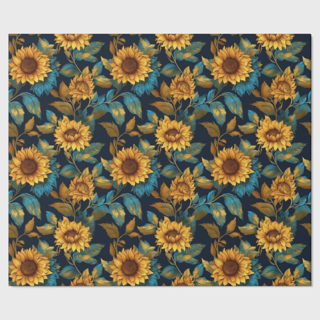 Stunning  Sunflowers All Occasion Wrapping Paper (Seam)