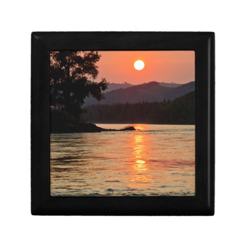 Stunning Sunrise Over Katun River Photo Gift Box