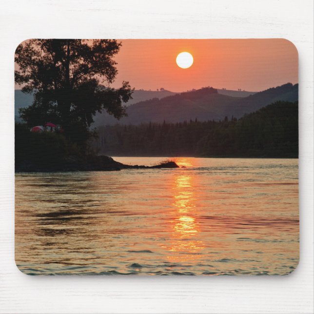 Stunning Sunrise Over Katun River Photo Mouse Pad (Front)