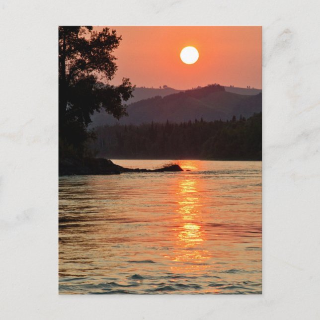 Stunning Sunrise Over Katun River Photo Postcard (Front)