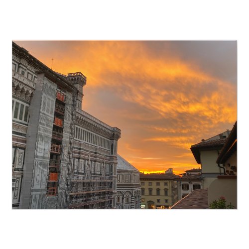 Stunning Sunset over the Duomo in Florence Italy Photo Print