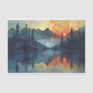 Stunning Sunset Watercolour Painting Tissue Paper
