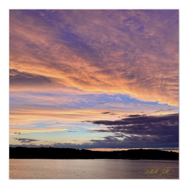 Stunning sunset with the ocean glossy poster. poster (Front)