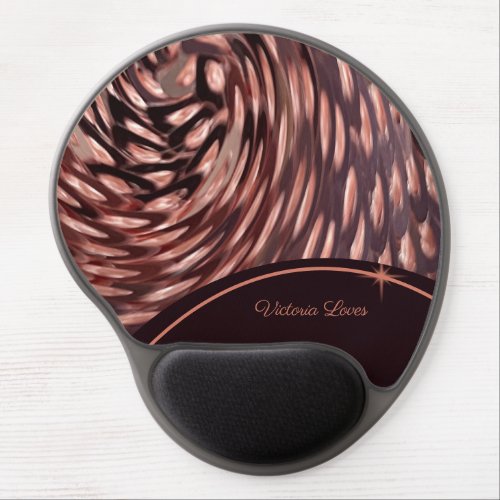 Stunning Swirl Faux Rose Gold Personal Name  Gel Mouse Pad