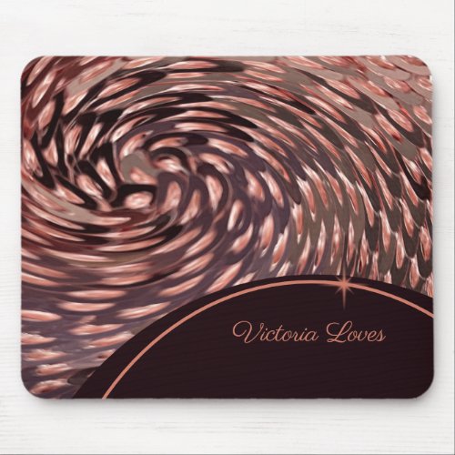 Stunning Swirl Faux Rose Gold Personal Name  Mouse Pad