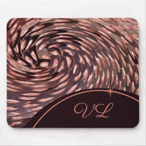 Stunning Swirl Faux Rose Gold Personalized Mouse Pad