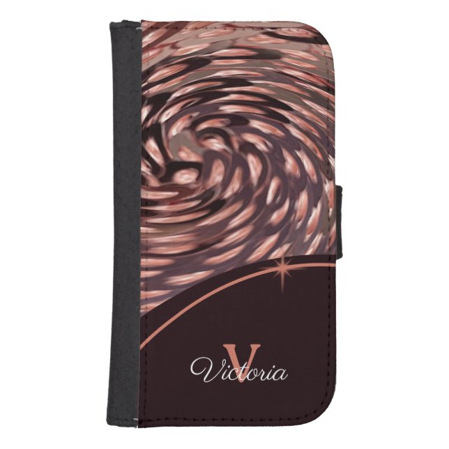 Stunning Swirl Faux Rose Gold Personalized  Samsung Galaxy Wallet Case (Front)