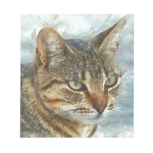Stunning Tabby Cat Close Up Graphite Pencil Portra Notepad