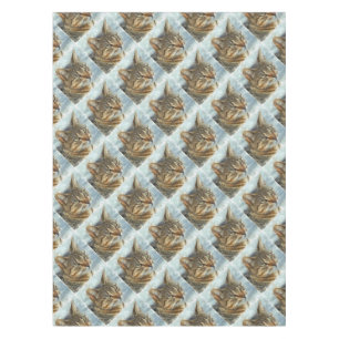 Stunning Tabby Cat Close Up Graphite Pencil Portra Tablecloth