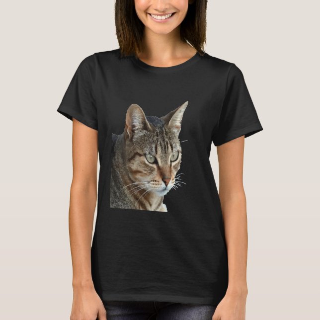 Stunning Tabby Cat Close Up Portrait Vector T-Shirt (Front)