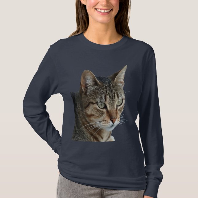 Stunning Tabby Cat Close Up Portrait Vector T-Shirt (Front)