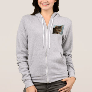 Stunning Tabby Cat CloseUp Artistic Portrait Hoodie