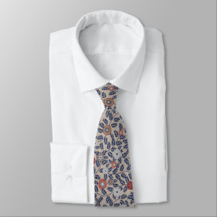 Stunning Teal and Magenta Foliage Pattern Neck Tie