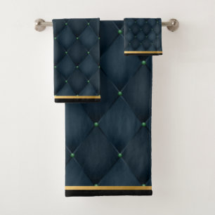 STUNNING TEAL BLUE Black BATHROOM TOWEL SET