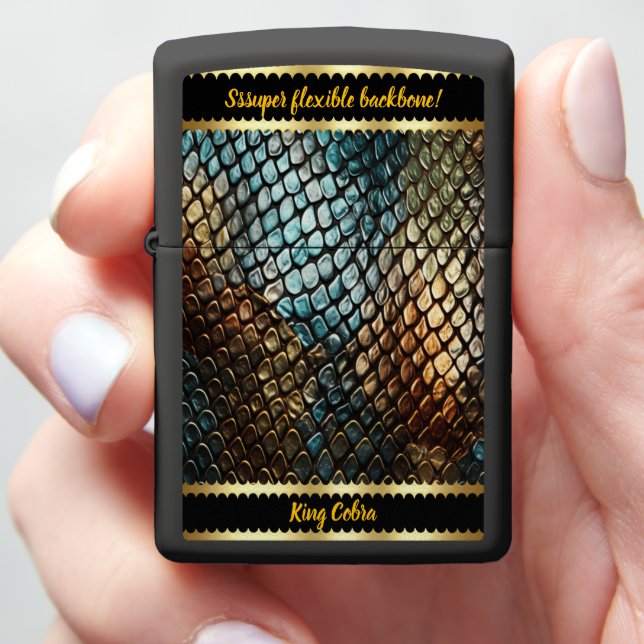 Stunning texture of snake skin zippo lighter (In Hand)