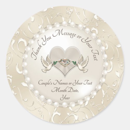 Stunning Thank You Personalised Wedding Stickers