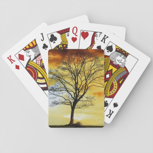 Stunning Tree sunset nature scenery photo prints Playing Cards
