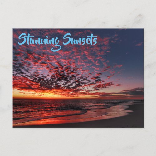 Stunning Tropical Beach Sunset Postcard