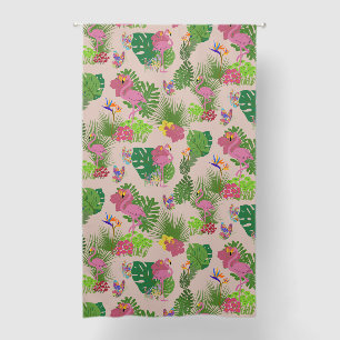Stunning Tropical Flamingo Botanical Curtains. Blackout Curtains