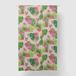 Stunning Tropical Flamingo Botanical Curtains.  Blackout Curtains