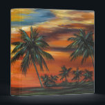 Stunning Tropical Sunset 3 Ring Binder<br><div class="desc">"Stunning Tropical Sunset II" by Carolee Vitaletti. Features a sunset against trees and water on the beach.</div>